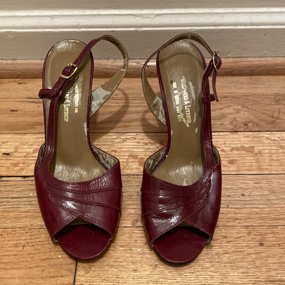 Vintage Leather Open Toe Heels - Picture 1 of 3
